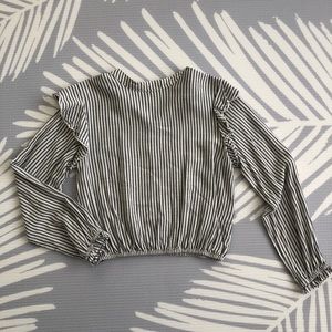Striped linen crop shirt - Legoe Heritage NWOT